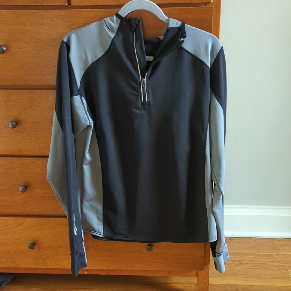 Brooks Performance Black and Gray Zip Up Sweater
